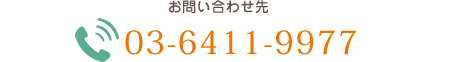 お問い合わせ先　TEL：03-6411-9977