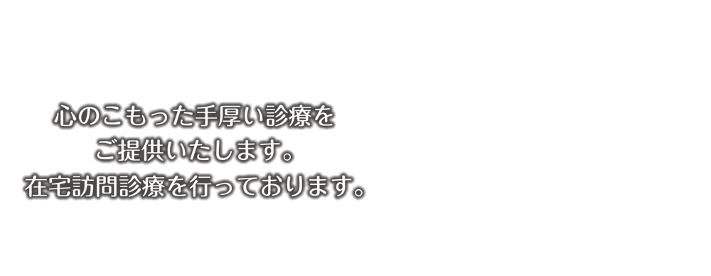 心のこもった手厚い診療をご提供いたします。在宅訪問診療を行っております。